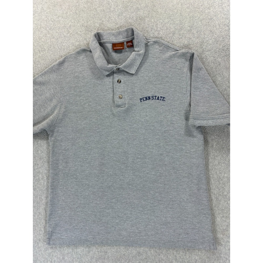 Penn State Nittany Lions Stitched Logo Campus Polo Shirt (Men's Large) Gray